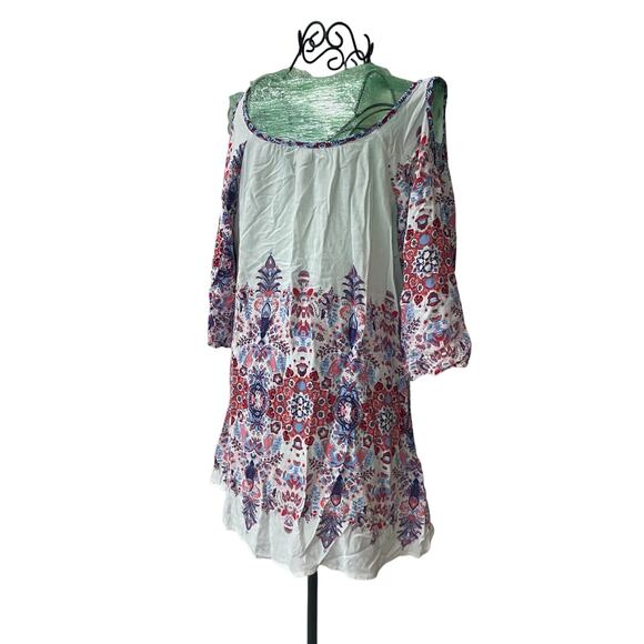 FIG & FLOWER ANTHROPOLOGIE TUNIC BLOUSE COLD SHOULDER SZ S BOHO COTTAGE CORE - Picture 8 of 16